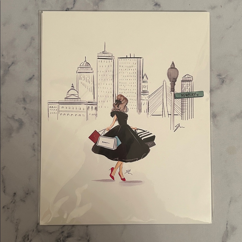 Melsy’s Illustration Shopping Boston Girl